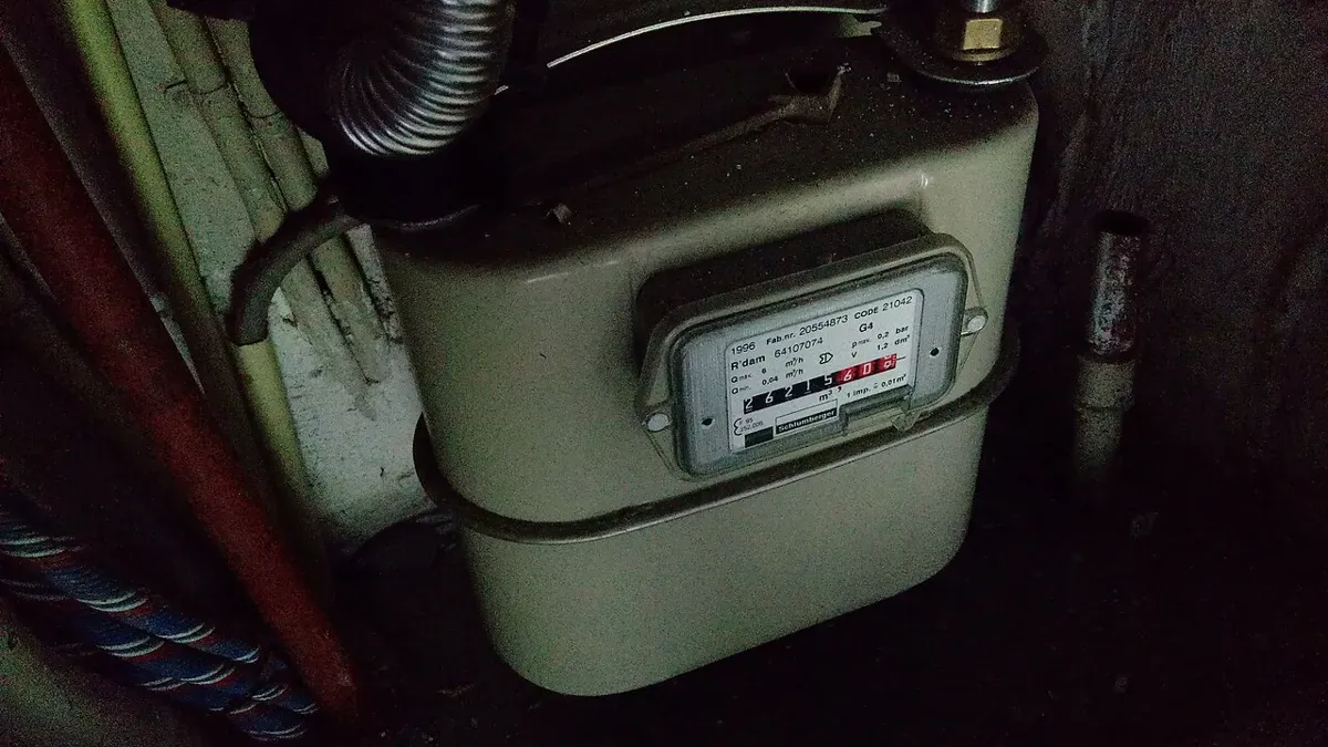 Gasmeter in een meterkast
